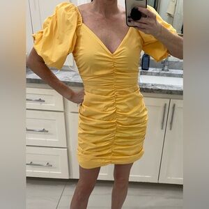 HYFVE yellow puff sleeve dress
